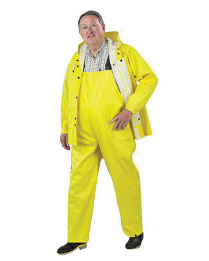 Onguard Industries Large Yellow Webtex .6500 mm PVC And Non-Woven Polyester Rain Bib Overalls With No Fly Closure And Plain Front-eSafety Supplies, Inc