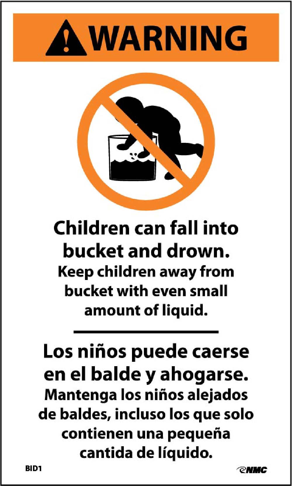 Infant Drowning Label (Bilingual)-eSafety Supplies, Inc