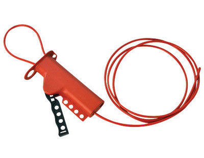 Brady Red 6" X 3 1/4" X 1 1/4" Impact Modified Glass Filled Nylon All Purpose Cable Lockout With 8' Sheathed Cable-eSafety Supplies, Inc