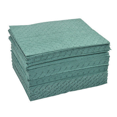 Brady 15" X 19" SPC Re-Form Pro Plus Green 3-Ply Polypropylene Perforated Heavy Weight Sorbent Pad, Perforated Every 7.5"-eSafety Supplies, Inc