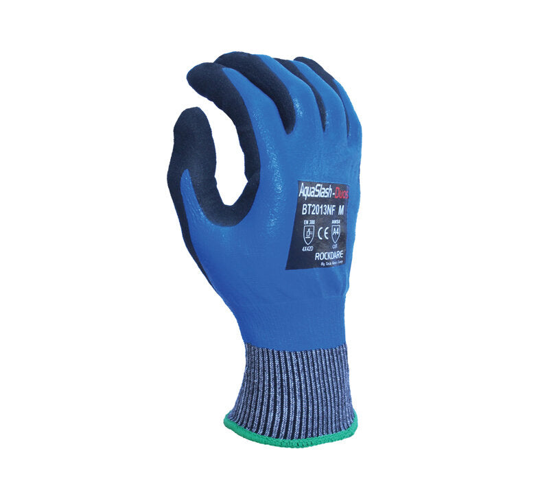 (BT2013NF) 13G HDPE A4 (Wire-Core Steel) Double dipped sand foam nitrile palm fully coated gloves - Dozen