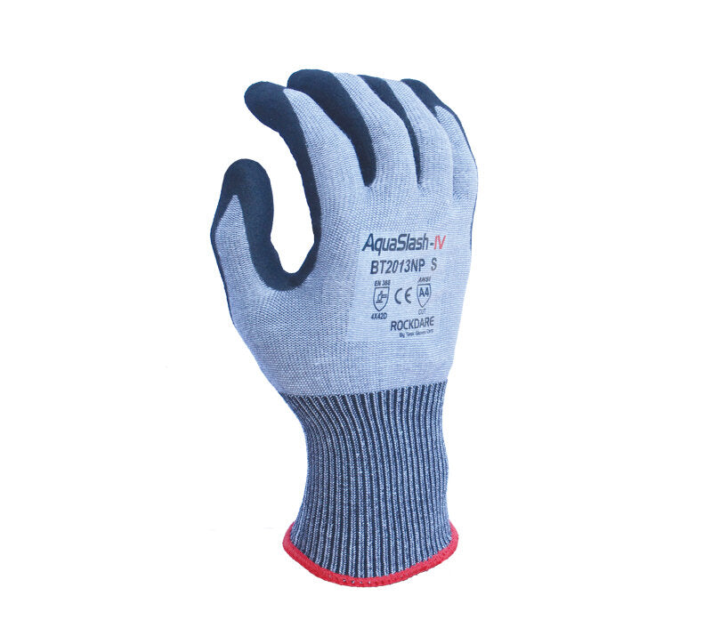 Task Gloves- HDPE shell, double dipped Nitrile with Black Sandy Nitrile palm and fingers Glove