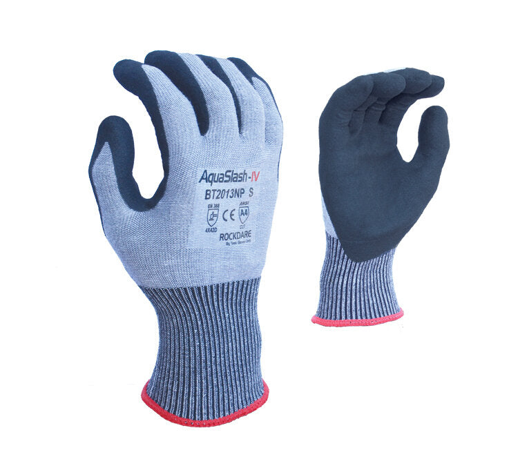 Task Gloves- HDPE shell, double dipped Nitrile with Black Sandy Nitrile palm and fingers Glove-eSafety Supplies, Inc