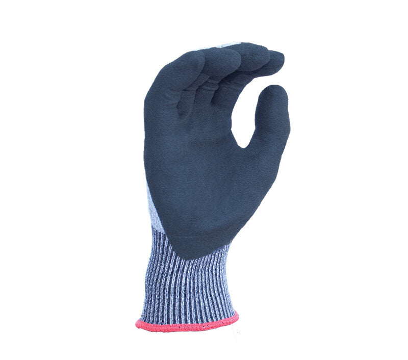 Task Gloves- HDPE shell, double dipped Nitrile with Black Sandy Nitrile palm and fingers Glove