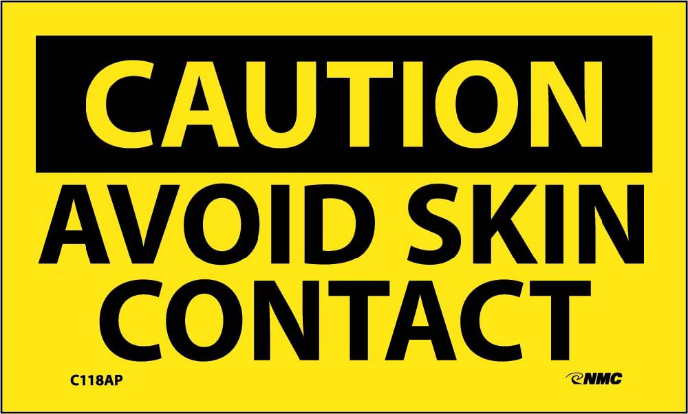 Caution Avoid Skin Contact Label - 5 Pack-eSafety Supplies, Inc