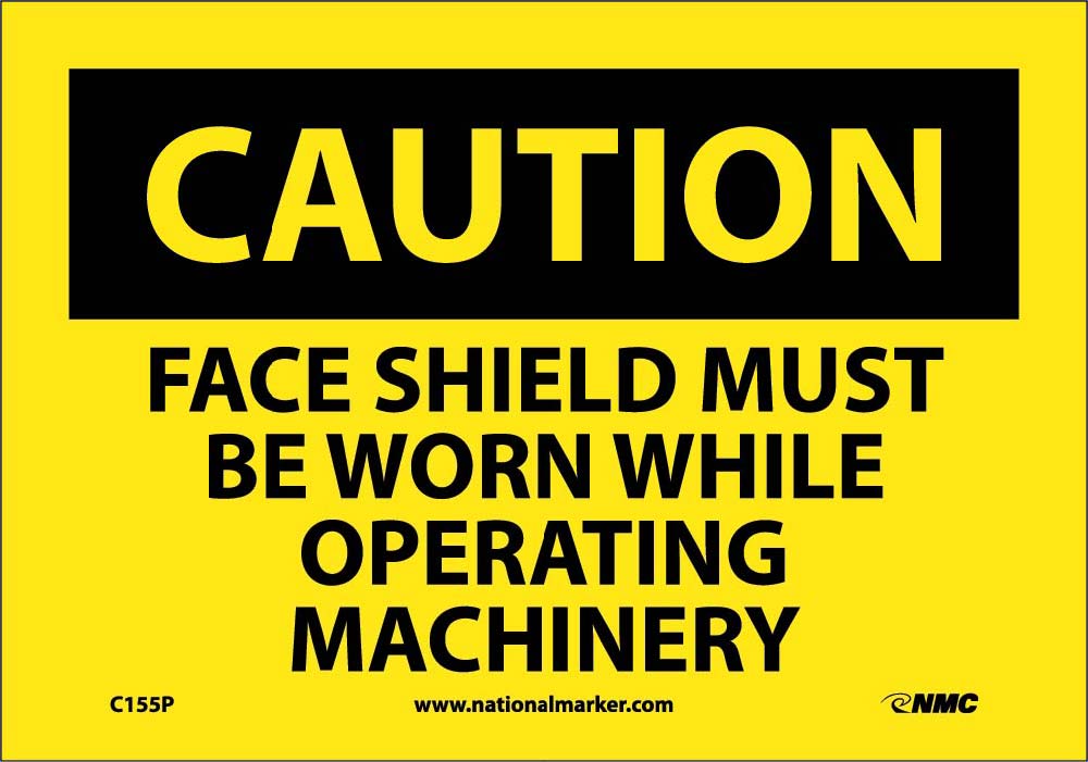 Caution Face Shield Protection Sign-eSafety Supplies, Inc
