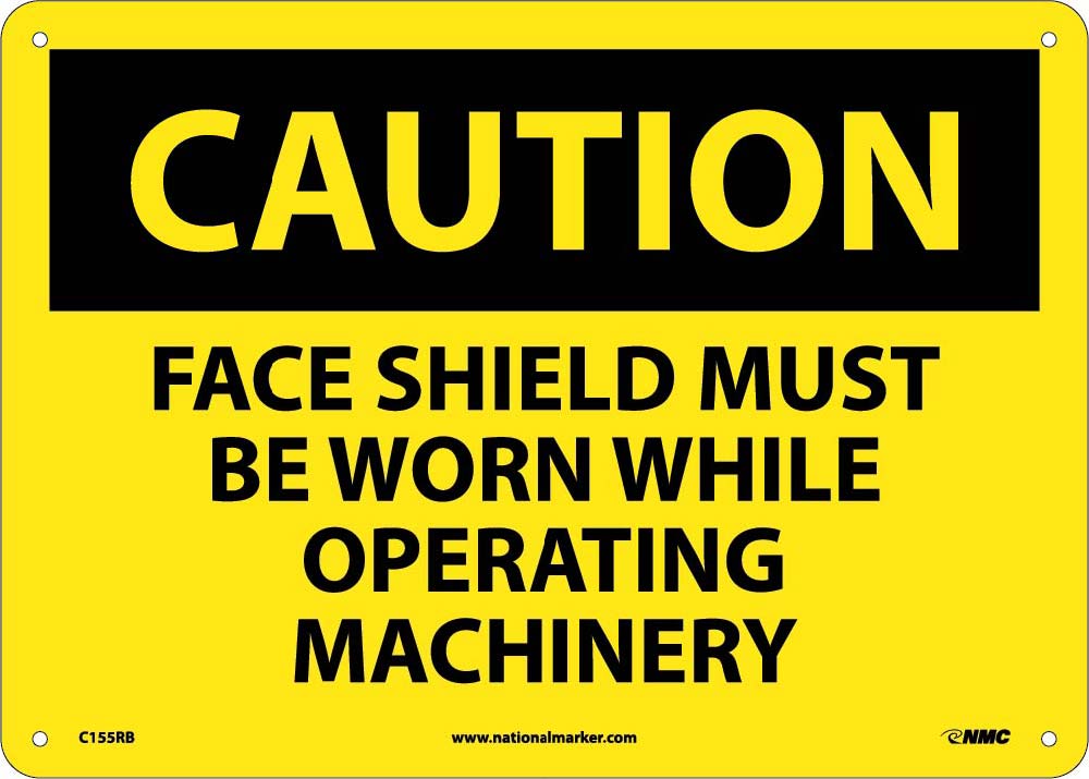 Caution Face Shield Protection Sign-eSafety Supplies, Inc