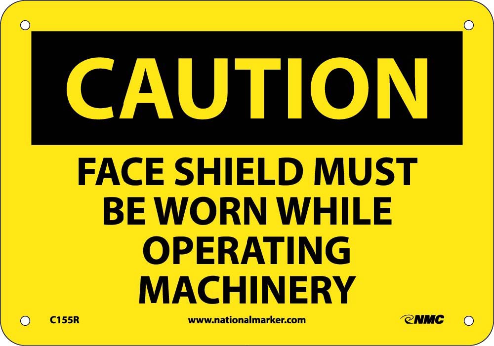 Caution Face Shield Protection Sign-eSafety Supplies, Inc