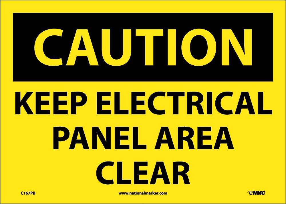 Caution Keep Electrical Panel Area Clear Sign-eSafety Supplies, Inc