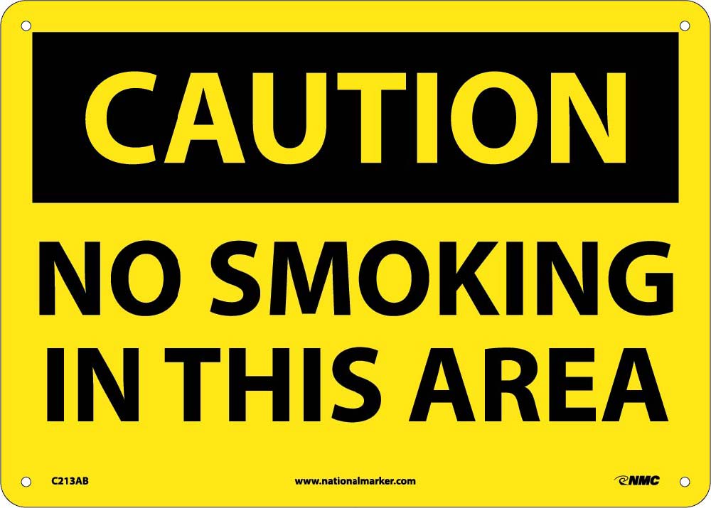 Caution No Smoking In This Area Sign-eSafety Supplies, Inc