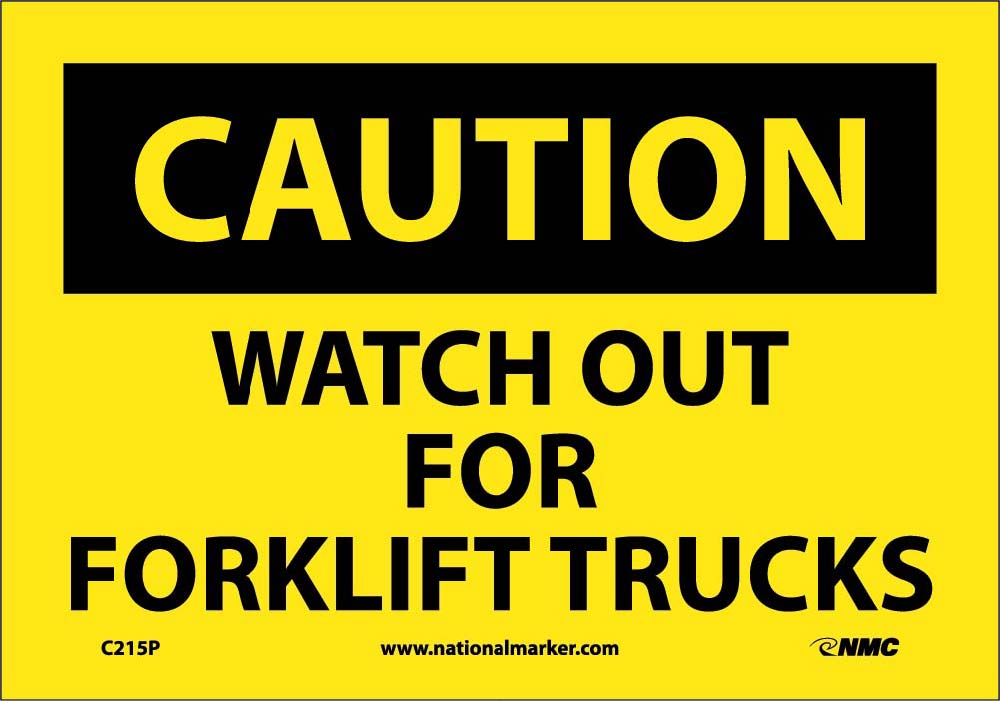 Caution Watch Out For Fork Lift Trucks Sign-eSafety Supplies, Inc