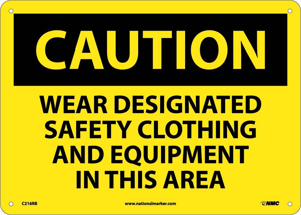Caution Designated Ppe In This Area Sign-eSafety Supplies, Inc