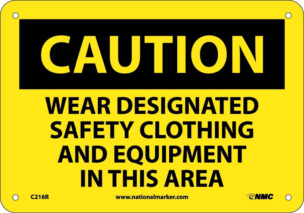 Caution Designated Ppe In This Area Sign-eSafety Supplies, Inc