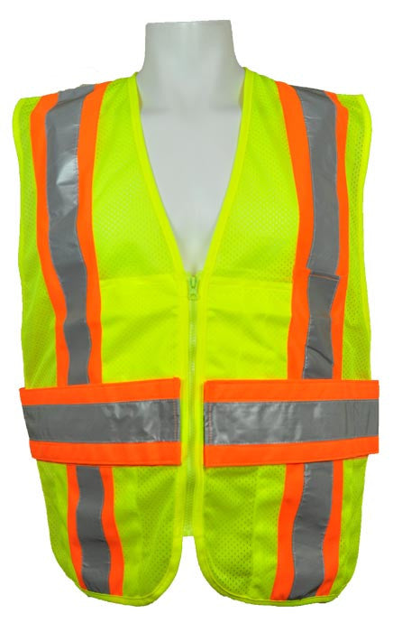 3A Safety - ANSI Certified Mesh Expendable DOT Safety Vest Lime Color Size XX-large - 5X-large-eSafety Supplies, Inc