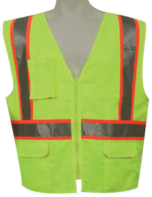 3A Safety - ANSI Certified Multi-pocket Safety Vest Lime Color Size 5X-large-eSafety Supplies, Inc