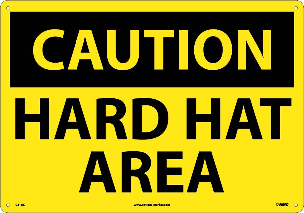 Large Format Caution Hard Hat Area Sign-eSafety Supplies, Inc