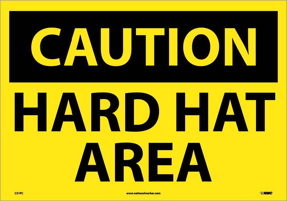 Large Format Caution Hard Hat Area Sign-eSafety Supplies, Inc
