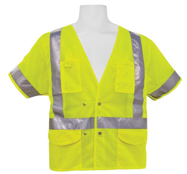 3A Safety - ANSI Class III Adjustable Breakaway Vest Lime Color Size 3XL/4XL-eSafety Supplies, Inc