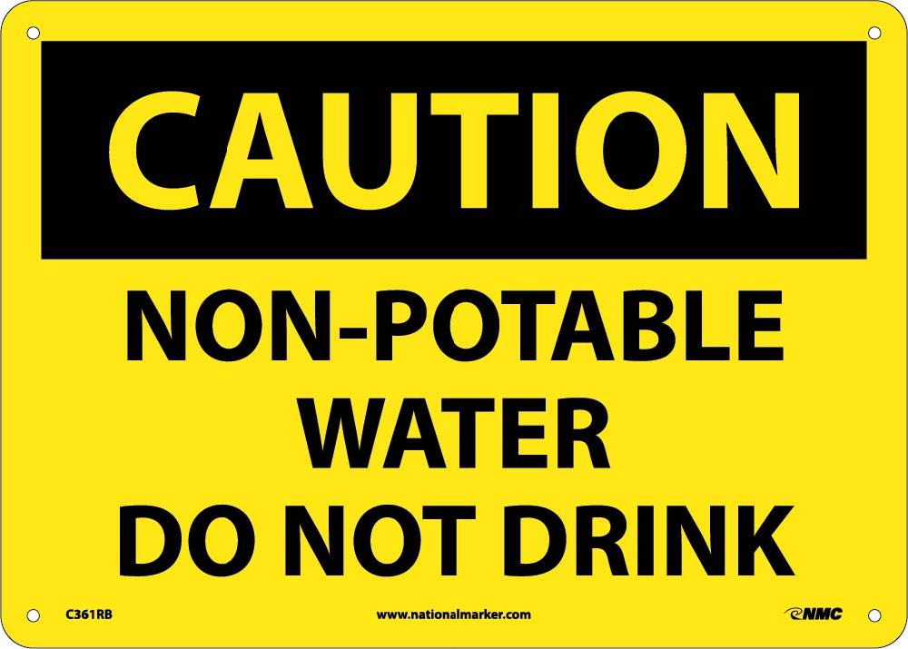 Caution Non-Potable Water Do Not Drink Sign-eSafety Supplies, Inc