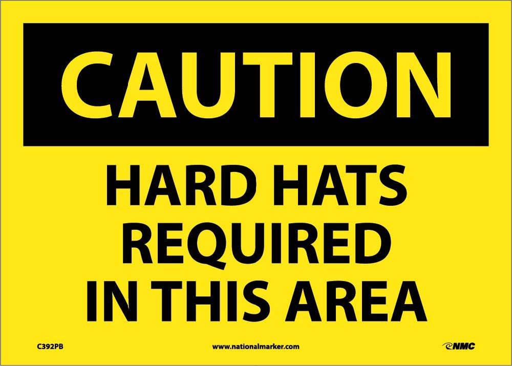Caution Hard Hats Required In This Area Sign-eSafety Supplies, Inc