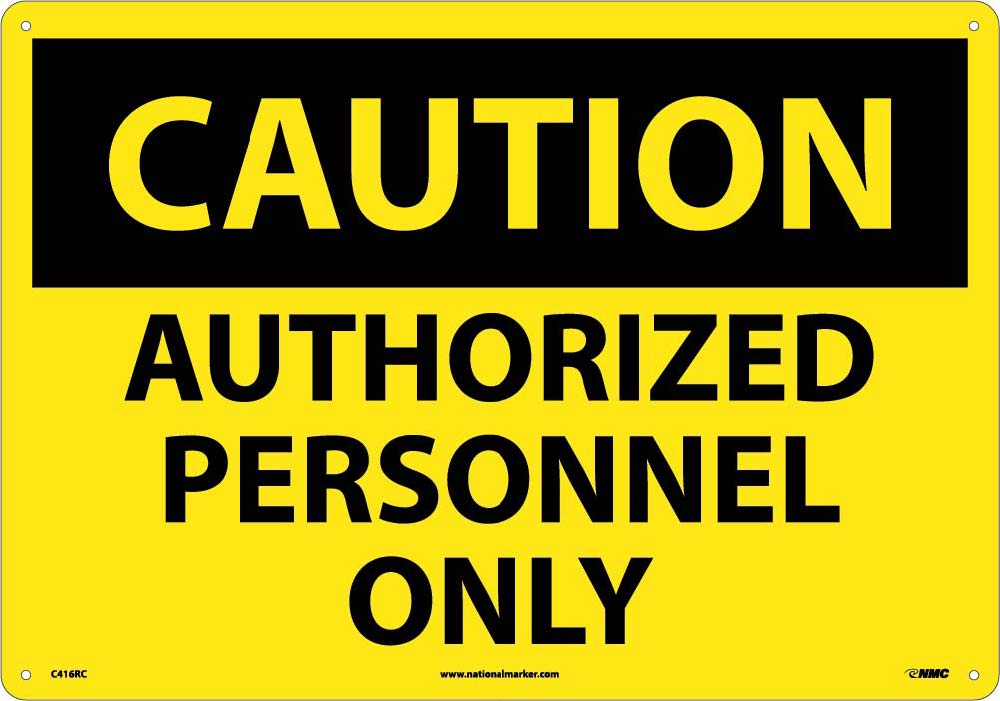 Large Format Caution Authorized Personnel Only Sign-eSafety Supplies, Inc
