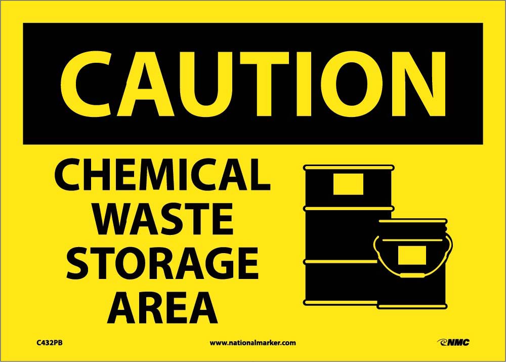 Caution Chemical Waste Storage Area Sign-eSafety Supplies, Inc