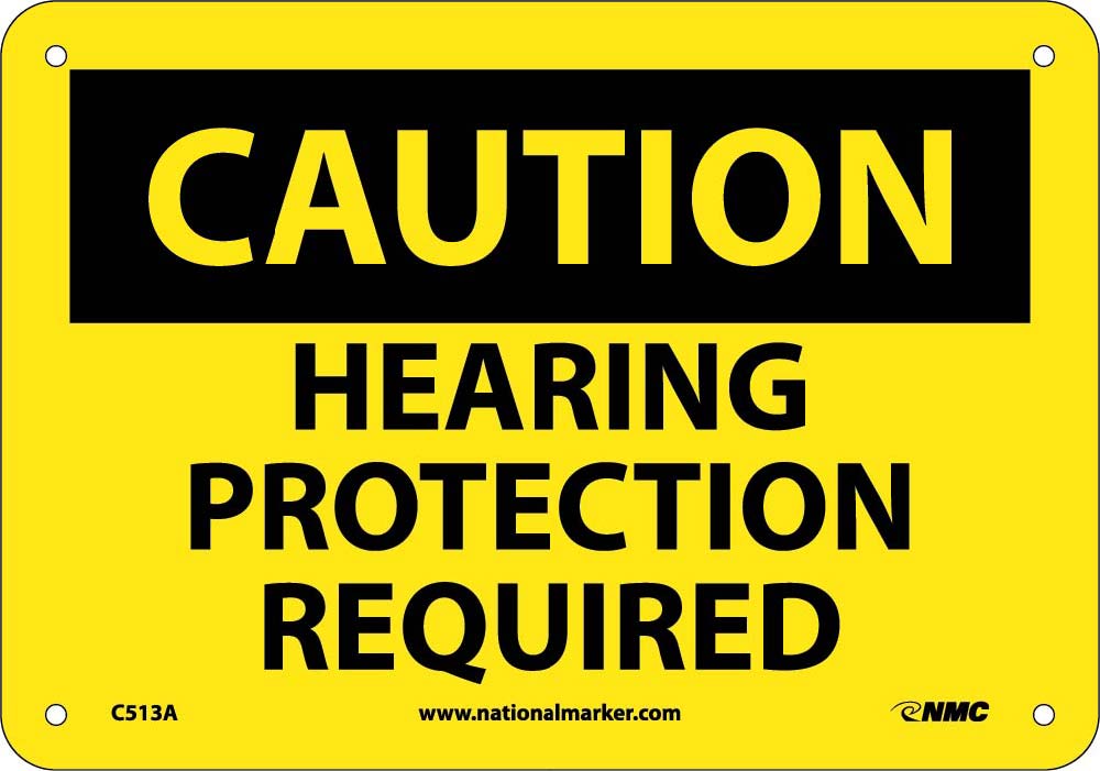 Caution Hearing Protection Required Sign-eSafety Supplies, Inc