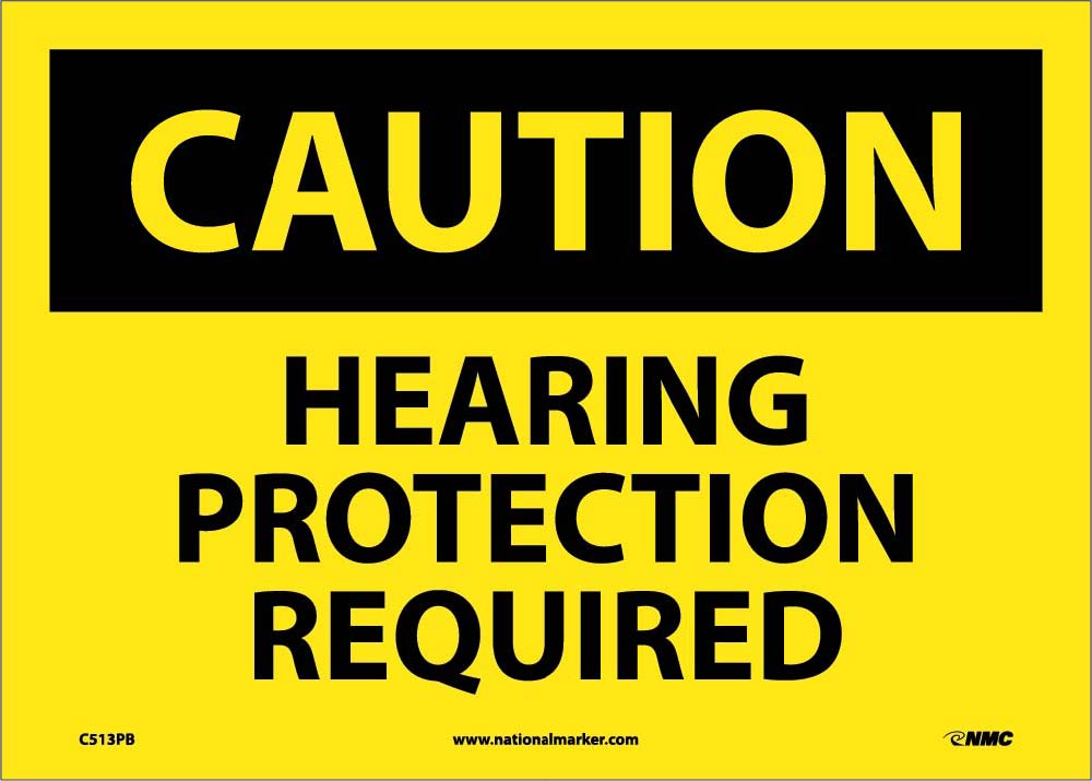 Caution Hearing Protection Required Sign-eSafety Supplies, Inc