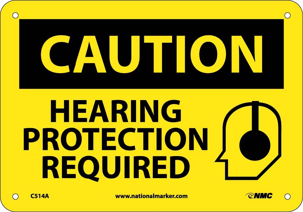 Caution Hearing Protection Required Sign-eSafety Supplies, Inc