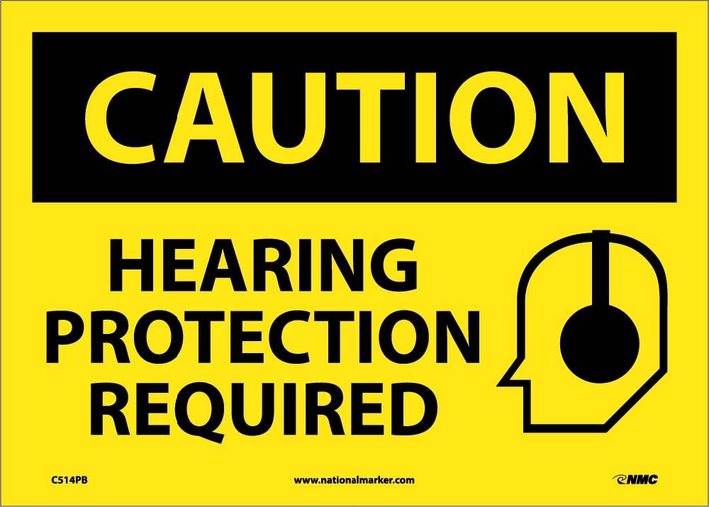 Caution Hearing Protection Required Sign-eSafety Supplies, Inc
