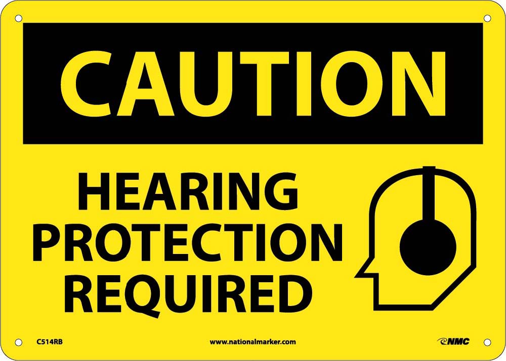 Caution Hearing Protection Required Sign-eSafety Supplies, Inc