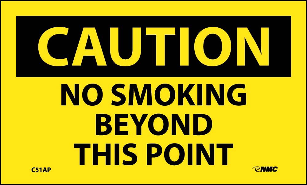 No Smoking Beyond This This Point Label - 5 Pack-eSafety Supplies, Inc