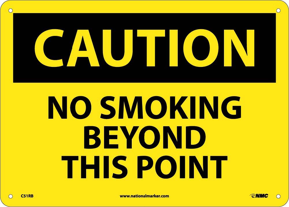 Caution No Smoking Beyond This Point Sign-eSafety Supplies, Inc