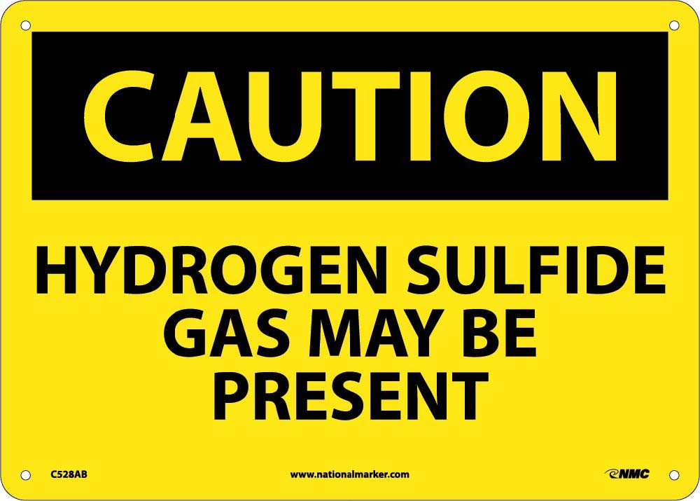 Caution Hydrogen Sulfide Gas May Be Present Sign-eSafety Supplies, Inc