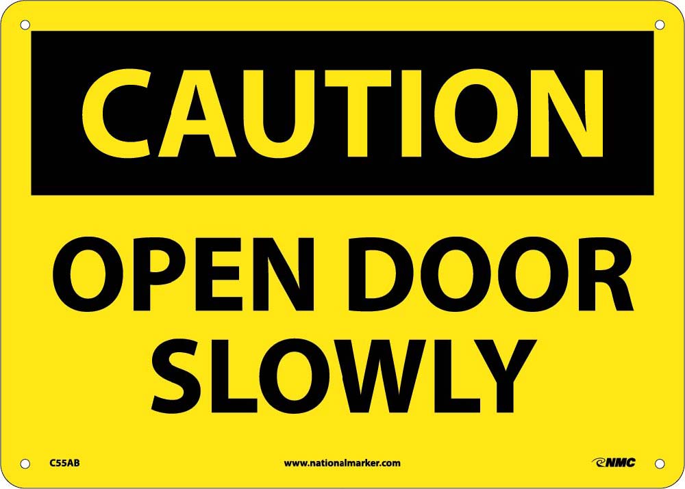 Caution Open Door Slowly Sign-eSafety Supplies, Inc