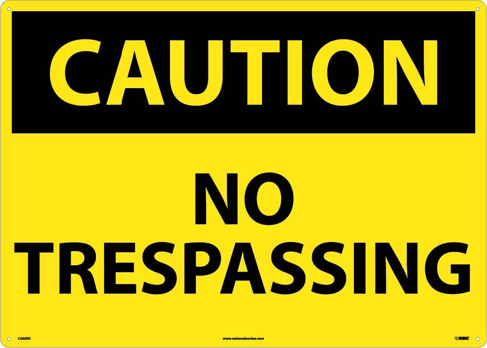 Large Format Caution No Trespassing Sign-eSafety Supplies, Inc