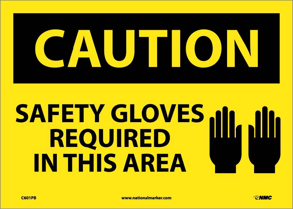 Caution Safety Gloves Required In This Area Sign-eSafety Supplies, Inc