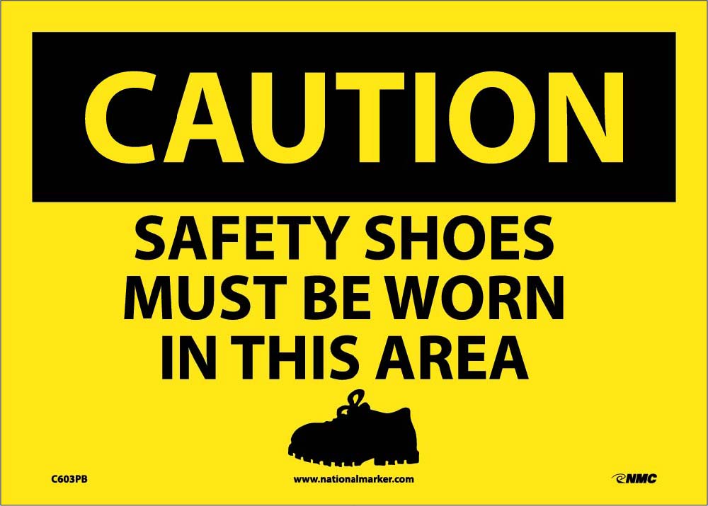 Caution Safety Shoes Must Be Worn In This Area Sign-eSafety Supplies, Inc