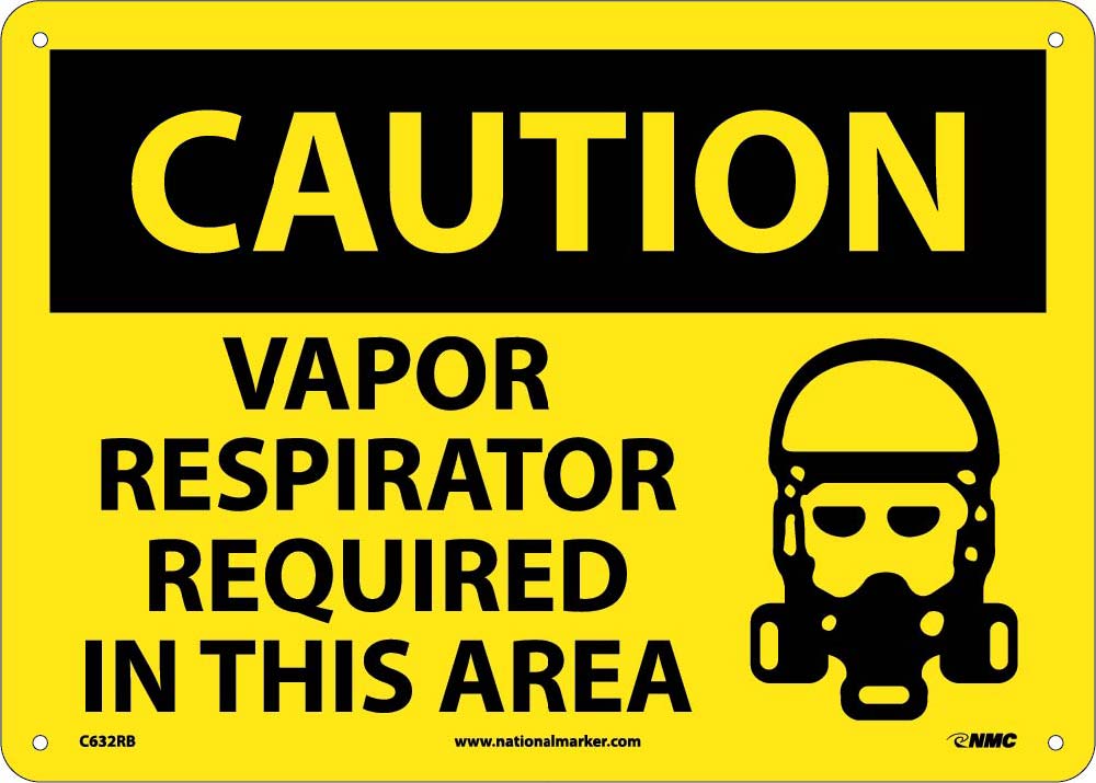 Caution Vapor Respirator Required In This Area Sign-eSafety Supplies, Inc