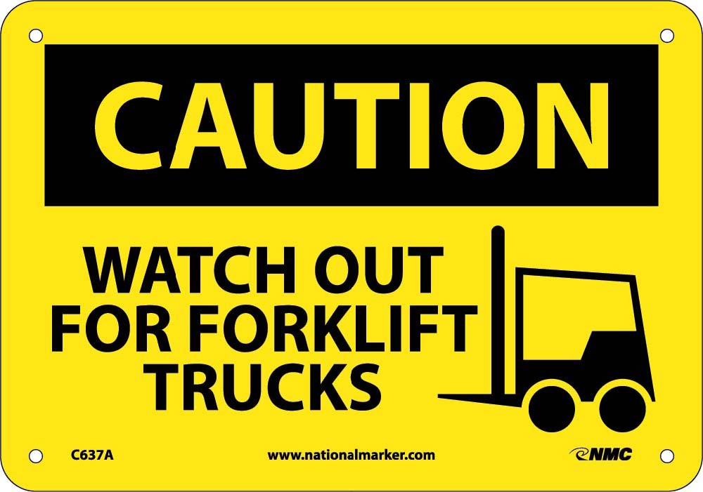 Caution Watch Out For Forklift Trucks Sign-eSafety Supplies, Inc