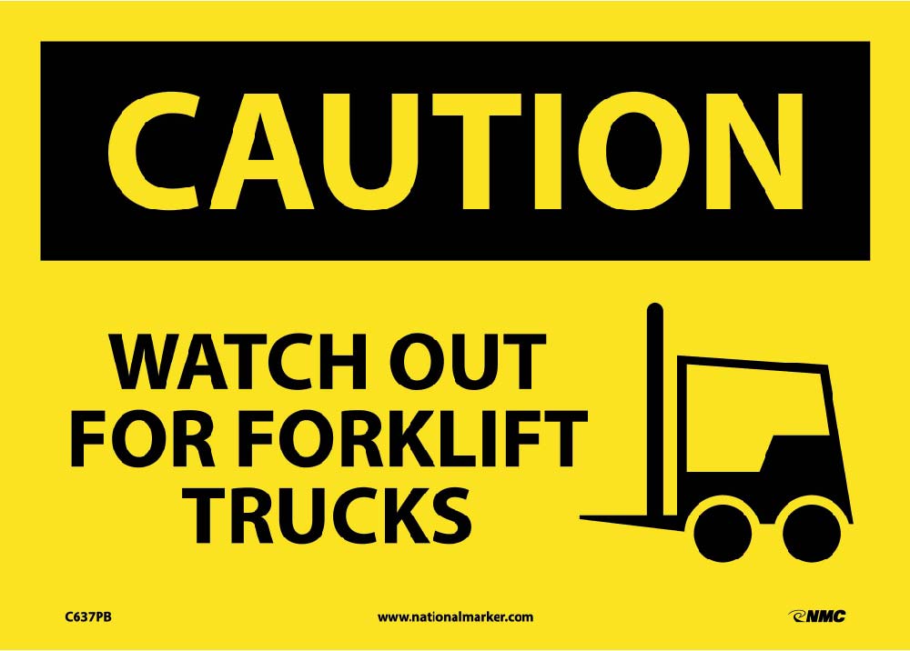 Caution Watch Out For Forklift Trucks Sign-eSafety Supplies, Inc