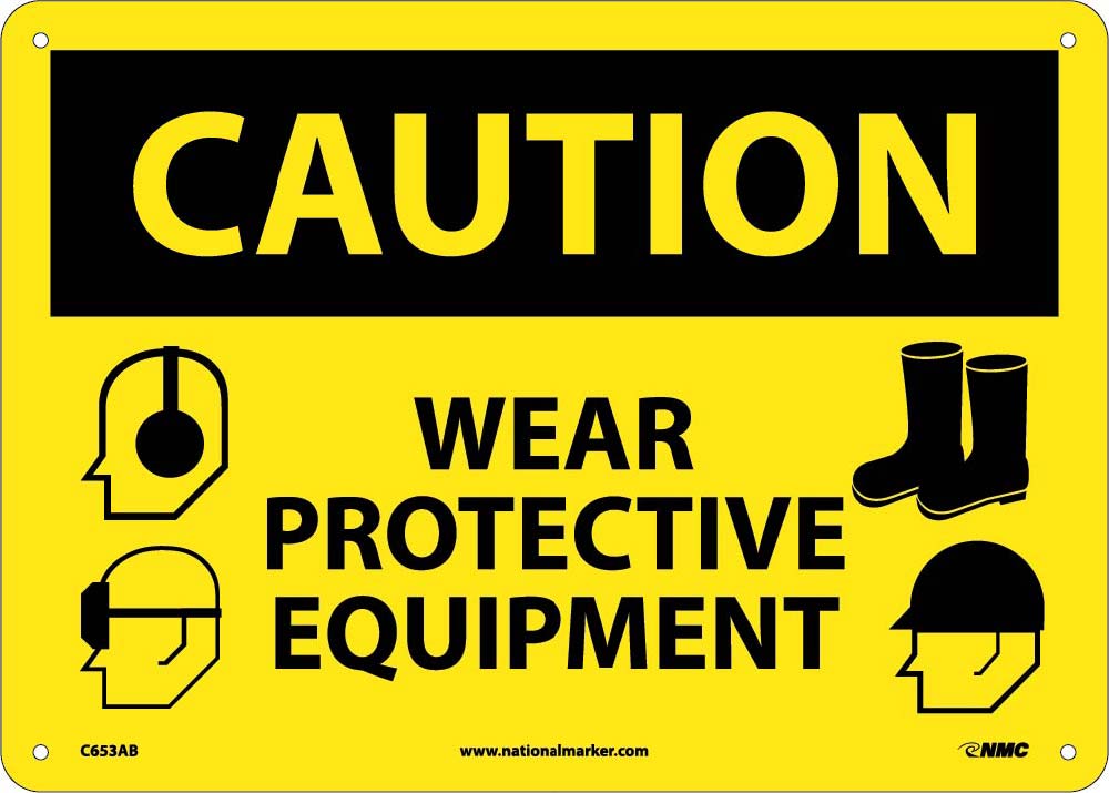 Caution Wear Protective Equipment Sign-eSafety Supplies, Inc