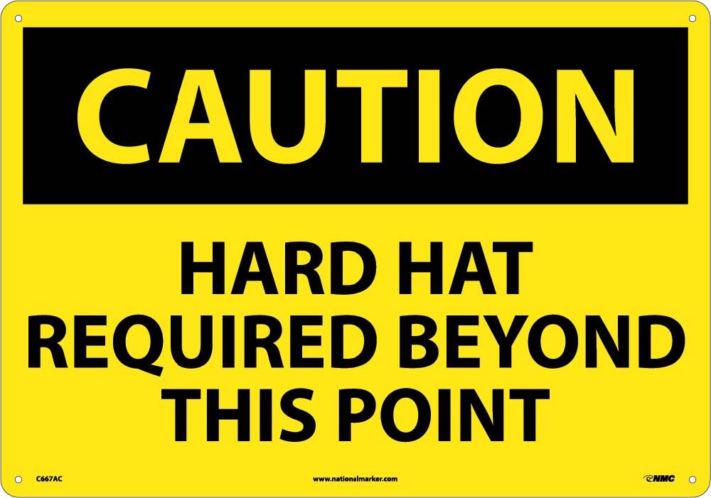 Large Format Caution Hard Hat Required Sign-eSafety Supplies, Inc