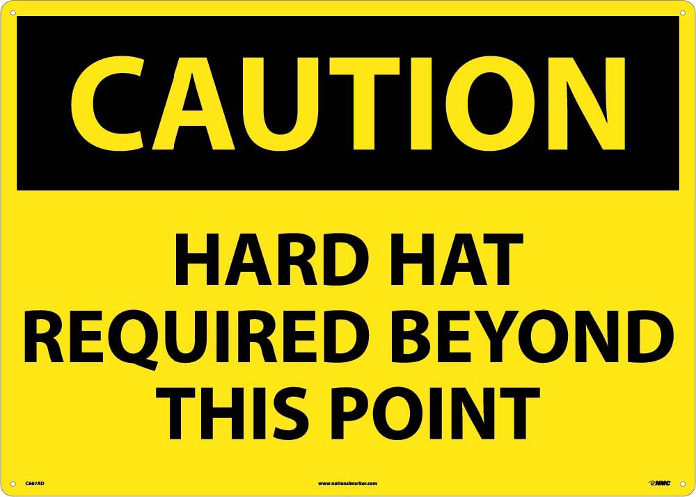 Large Format Caution Hard Hat Required Sign-eSafety Supplies, Inc