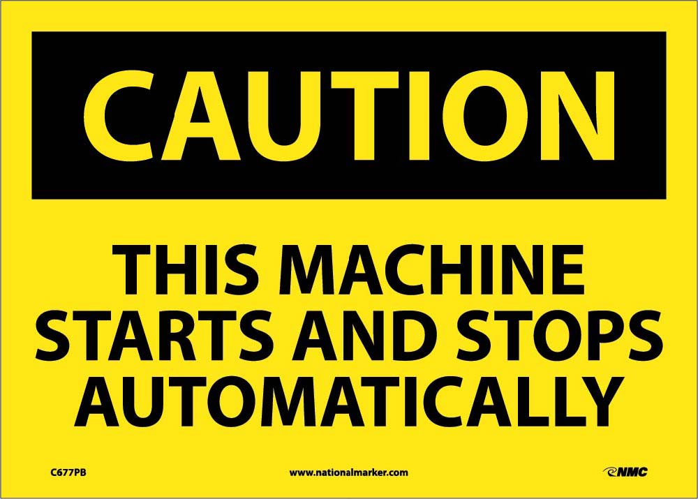 Caution This Machine Starts And Stops Automatically Sign-eSafety Supplies, Inc