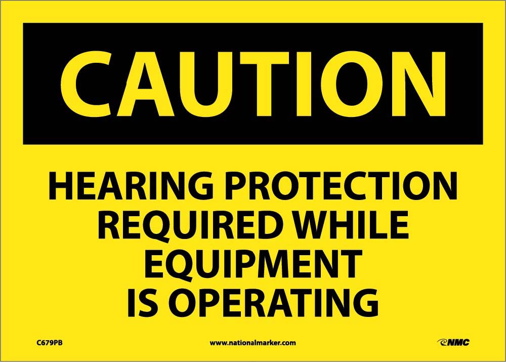 Caution Hearing Protection Required Sign-eSafety Supplies, Inc