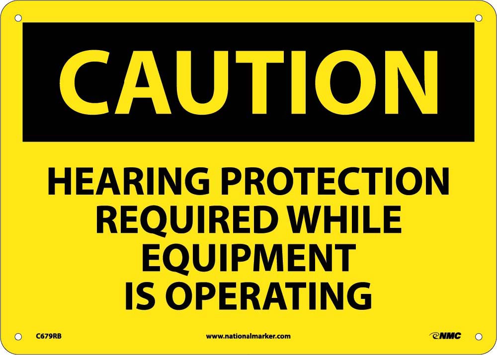 Caution Hearing Protection Required Sign-eSafety Supplies, Inc