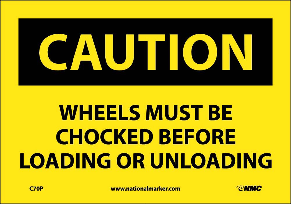 Caution Wheels Must Be Chocked Sign-eSafety Supplies, Inc