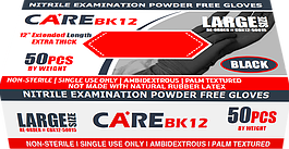 CARE BLACK 6-mil Nitrile Examination Powder-Free Gloves 12" Extended Length-eSafety Supplies, Inc