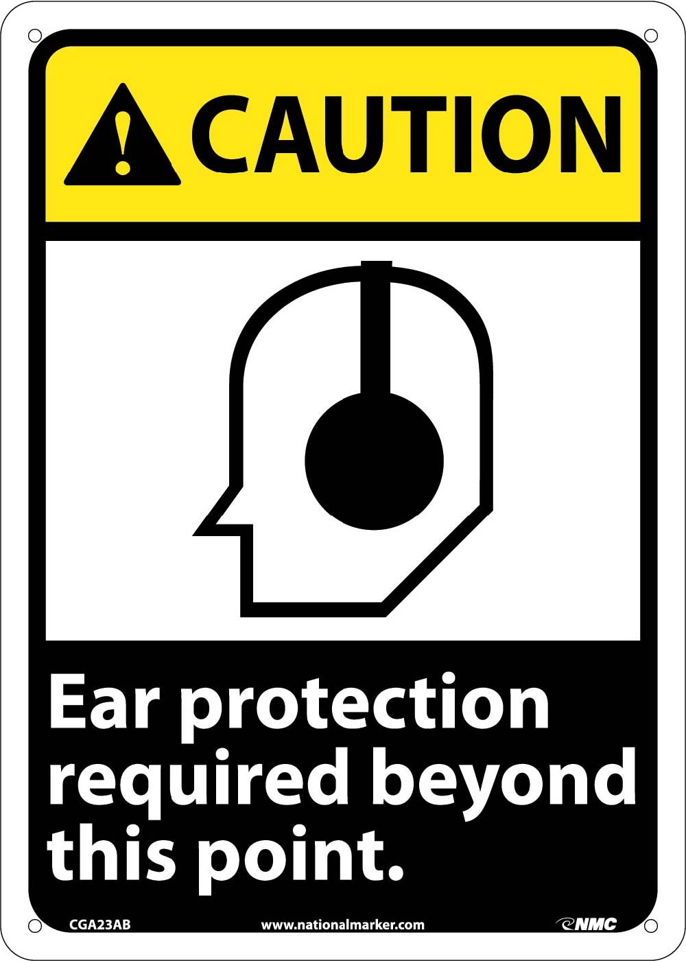 Caution Ear Protection Required Sign-eSafety Supplies, Inc